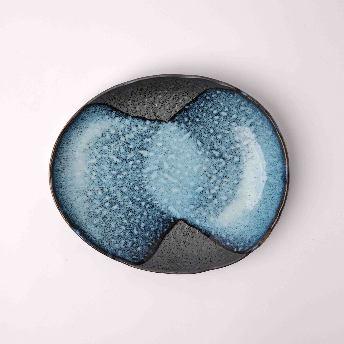 Storm Glaze / Organic Plate 25cm / 25 x 21 3.5H