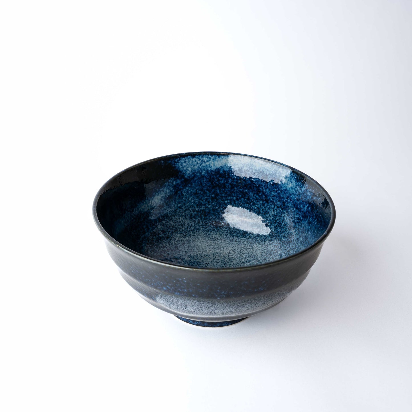 Fluted Udon Bowl 700 ml / Bright Indigo Glaze / 17 cm