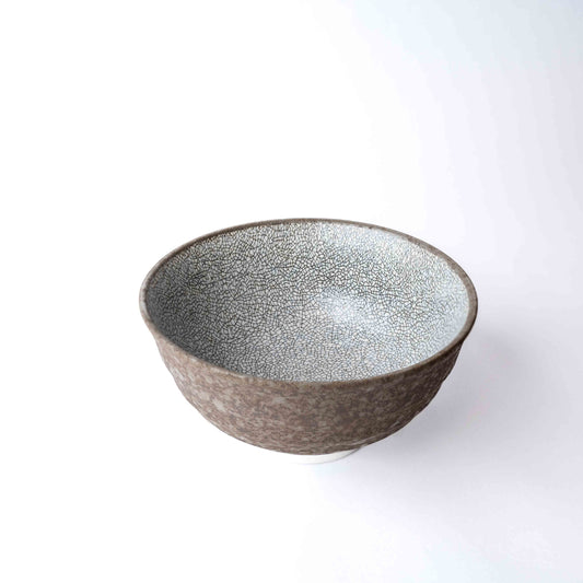 Udon Bowl Fluted 17cm Crazed Grey Glaze