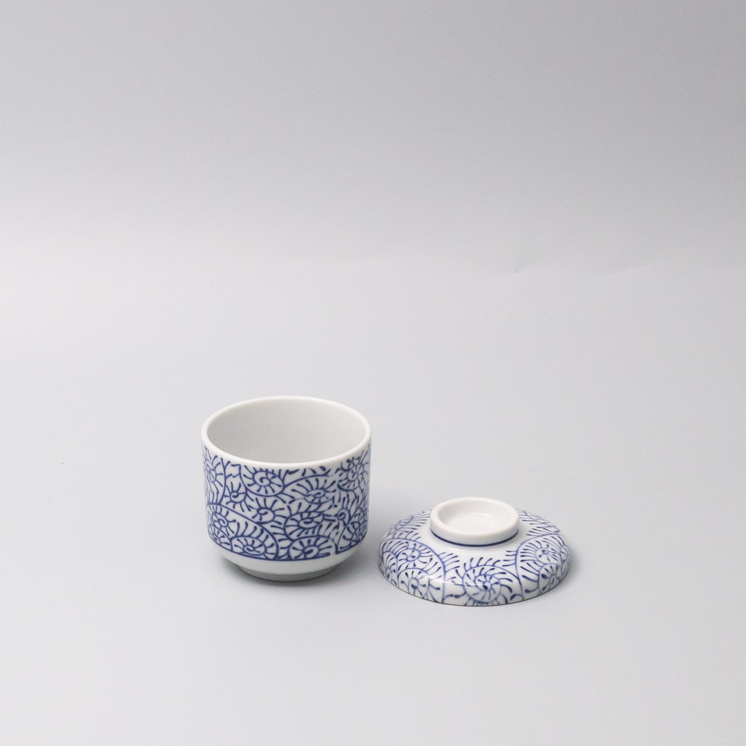 Cup Chawanmushi 170ml Blue Paisley Glaze