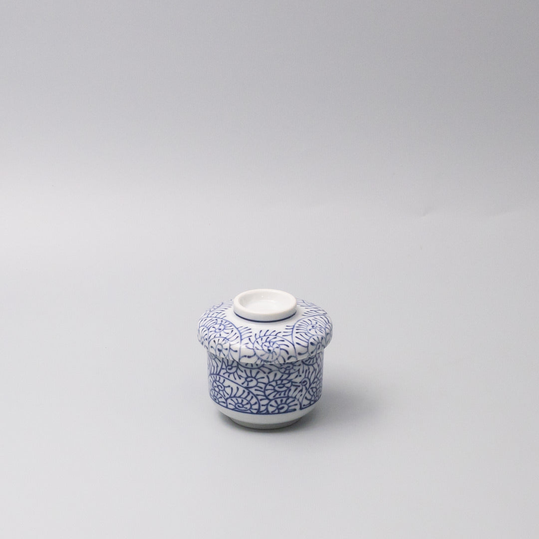 Cup Chawanmushi 170ml Blue Paisley Glaze
