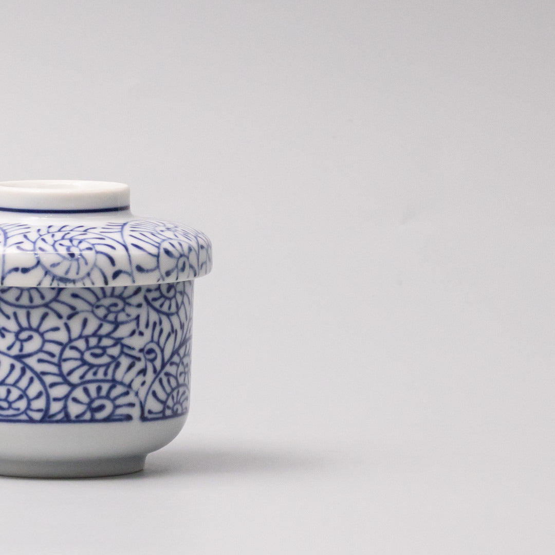 Cup Chawanmushi 170ml Blue Paisley Glaze