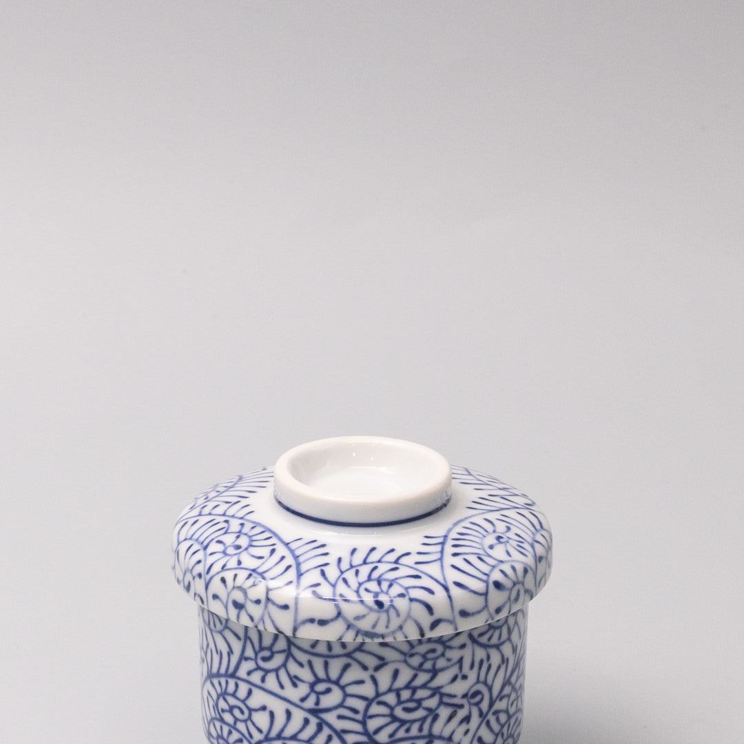 Cup Chawanmushi 170ml Blue Paisley Glaze