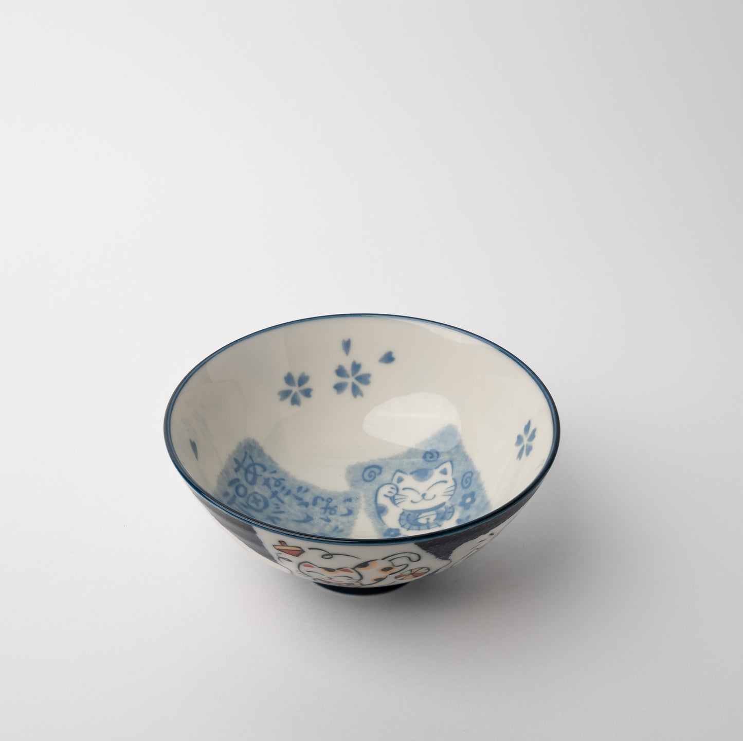 Rice Bowl 14cm Maneki Cat Design