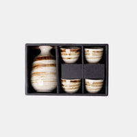 Gift Sake Set for Four 280 ml / Wheat Glaze