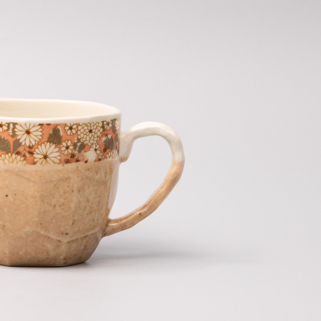 Mug Gift 260ml Apricot Floral Band Design