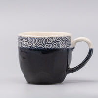 Mug Gift 260ml Navy Spiral Band Glaze