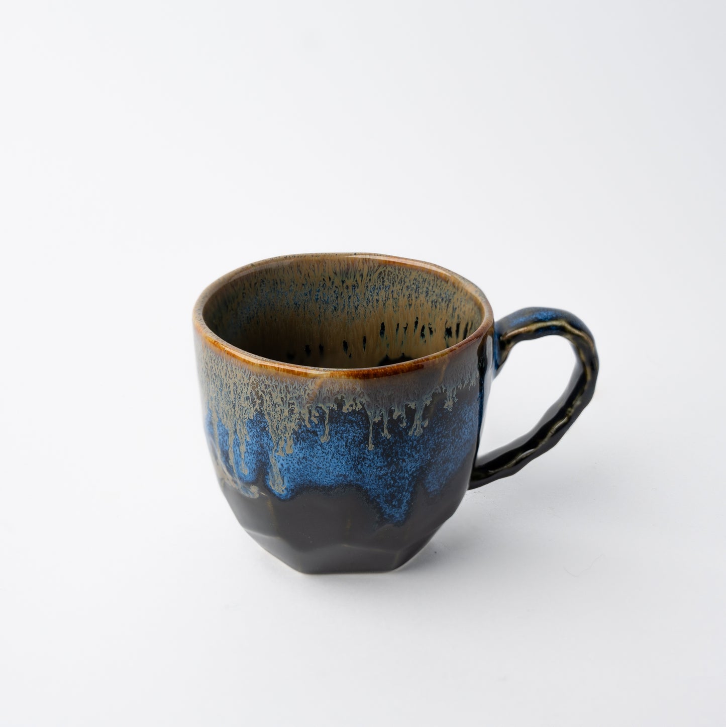 Gift Mug 250ml / Black & Bright Blue Drip