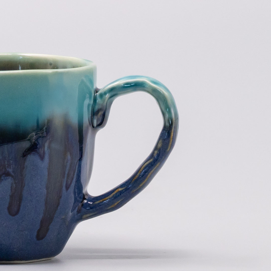 Mug Gift 250ml Cobalt Teal Drip Glaze