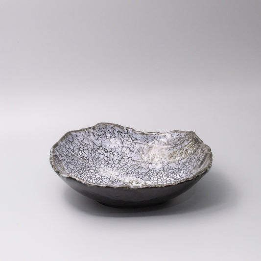 26.5cm ceramic platter shirinami glaze 45 degree angle organic platter