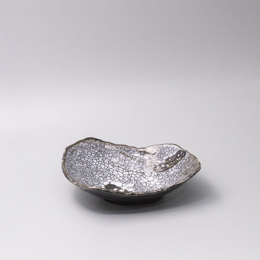 22cm ceramic sushi plate shirinami glaze 45 degree angle organic plate