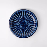 Plate Thick Edge 25cm Cobalt Rays Glaze