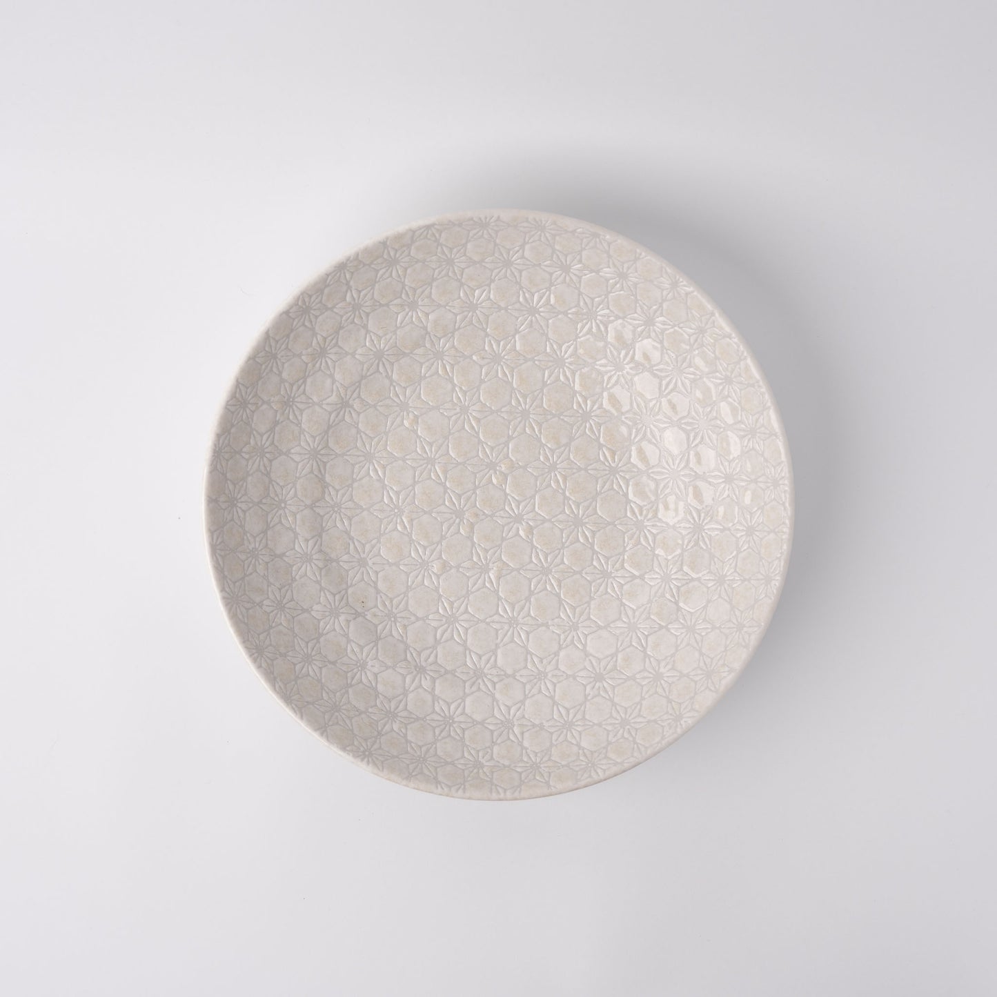 Flat Shallow Bowl / White Star Glaze