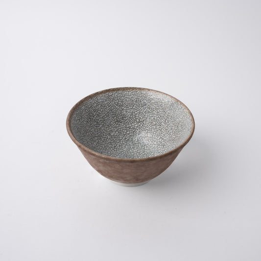 Bowl / 11D / Grey Crazed Inner Earth Outer