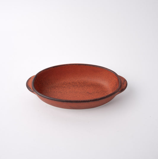 Orange Donabe Oven Pot Oval Shape