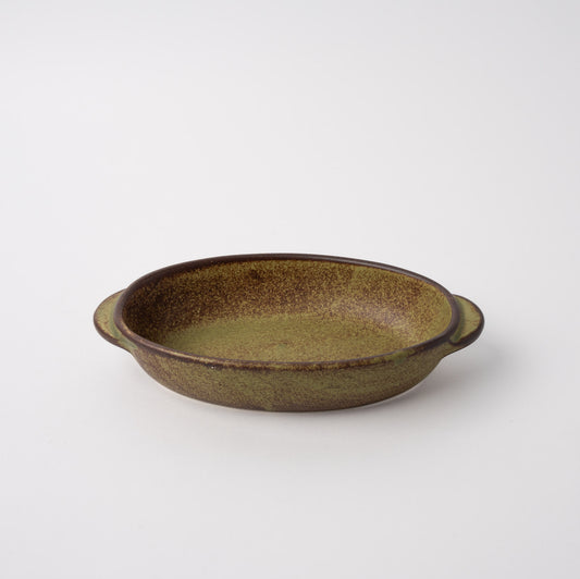 Green Donabe Oven Pot Oval Shape