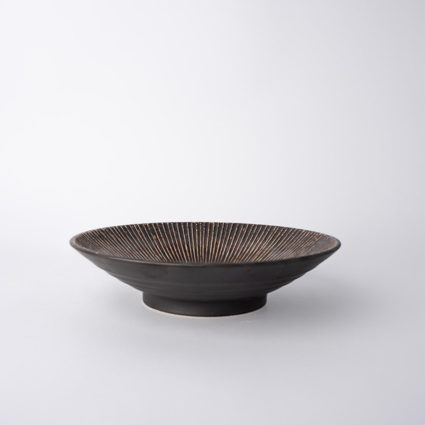 Ramen Bowl 21.4cm / Dark Toffee With White Lines