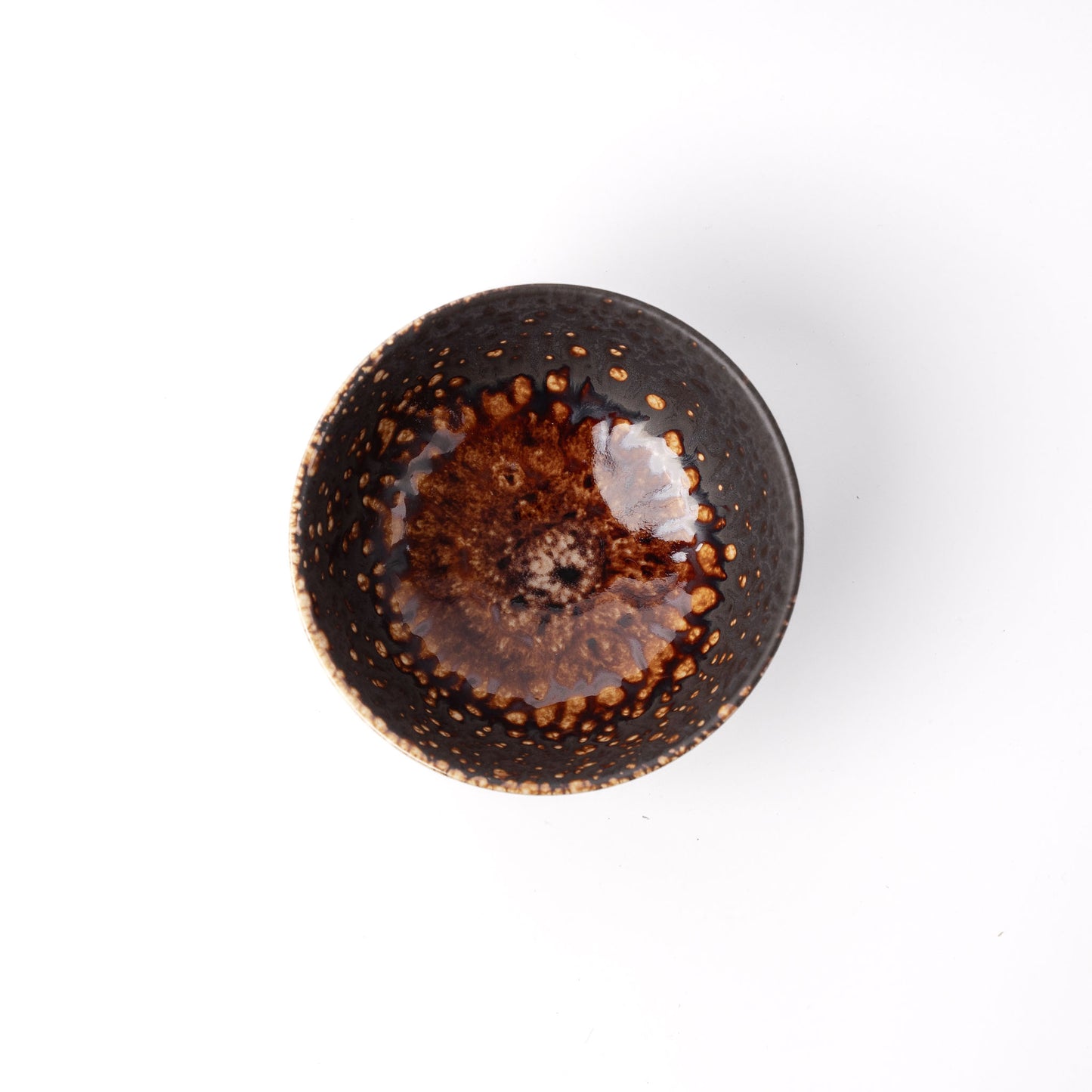 Open Bowl / Dark Toffee with Vertical White Line