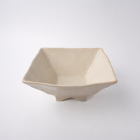 Fluted Bowl Square 21x21cm Oatmeal Glaze