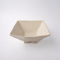 Fluted Bowl Square 21x21cm Oatmeal Glaze
