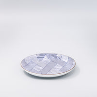 Plate 18cm Thatched Navy Design