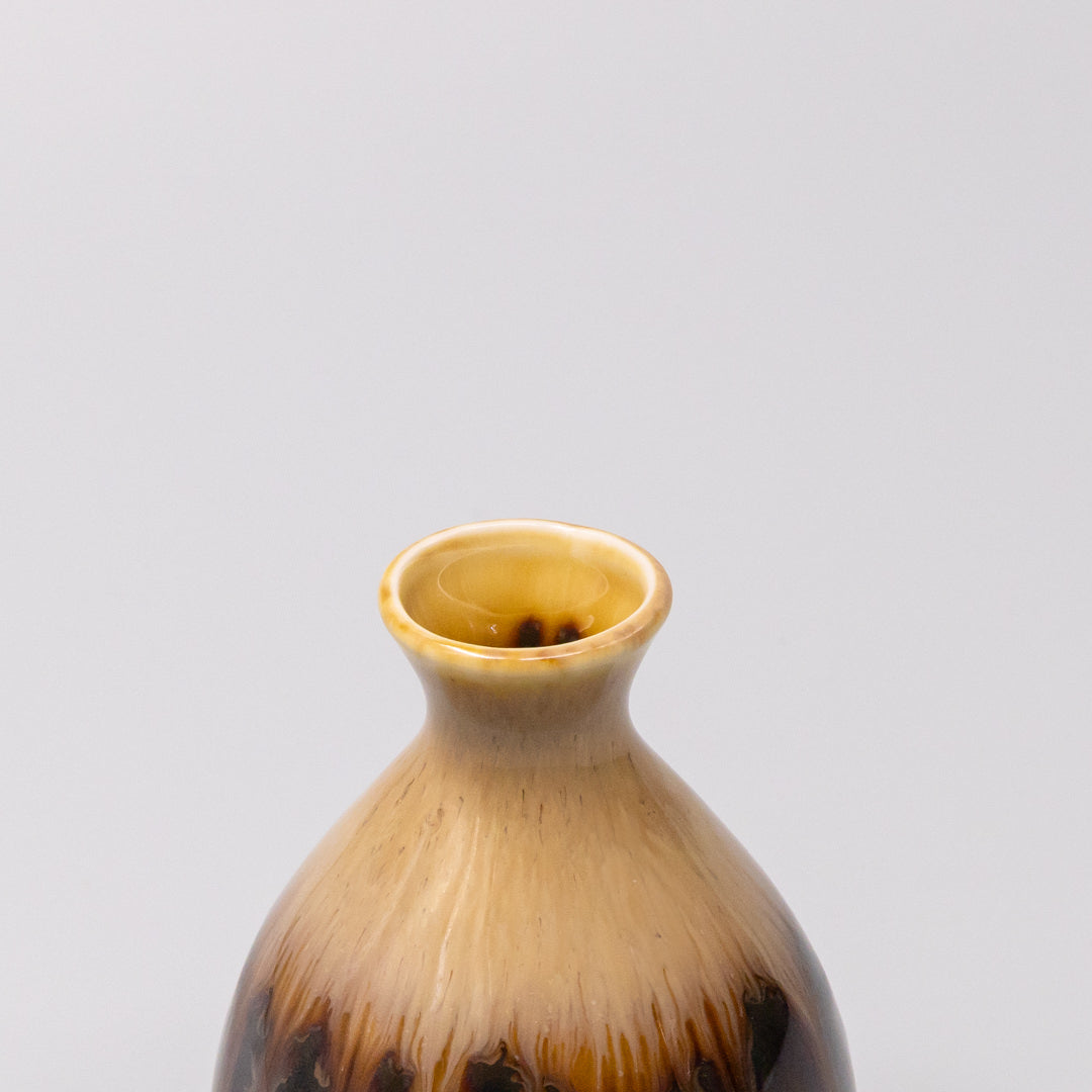Sake Jug 180ml Black Gloss Sunflower Drip Glaze