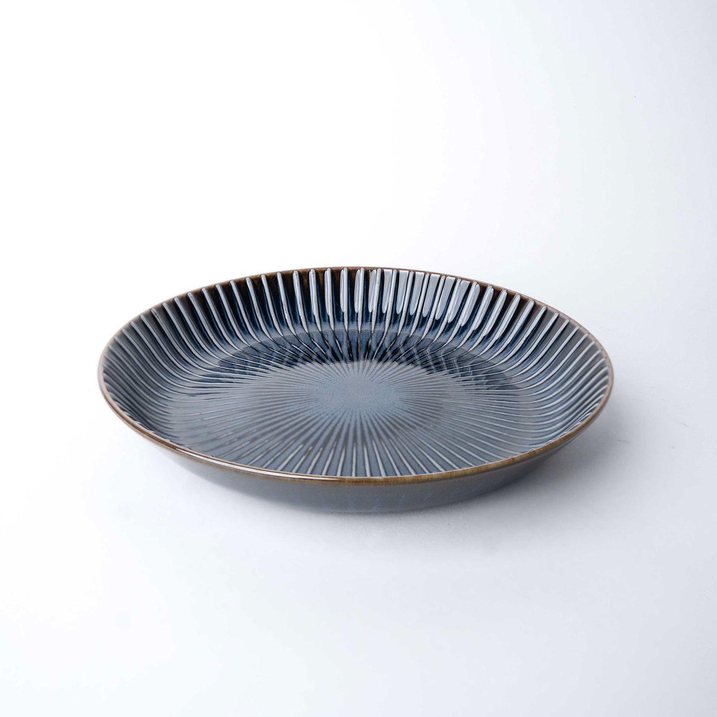 High Rim Plate 22.5 cm / Navy Sendan Glaze