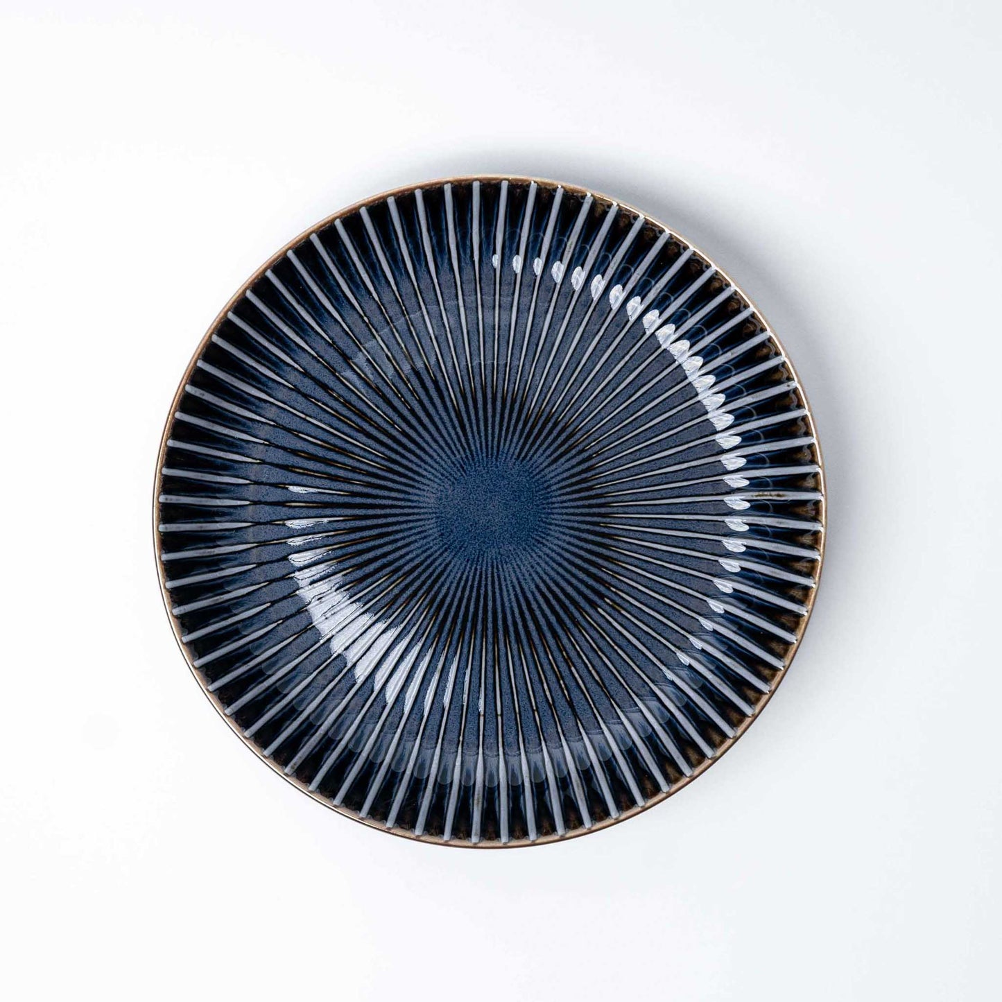 High Rim Plate 22.5 cm / Navy Sendan Glaze