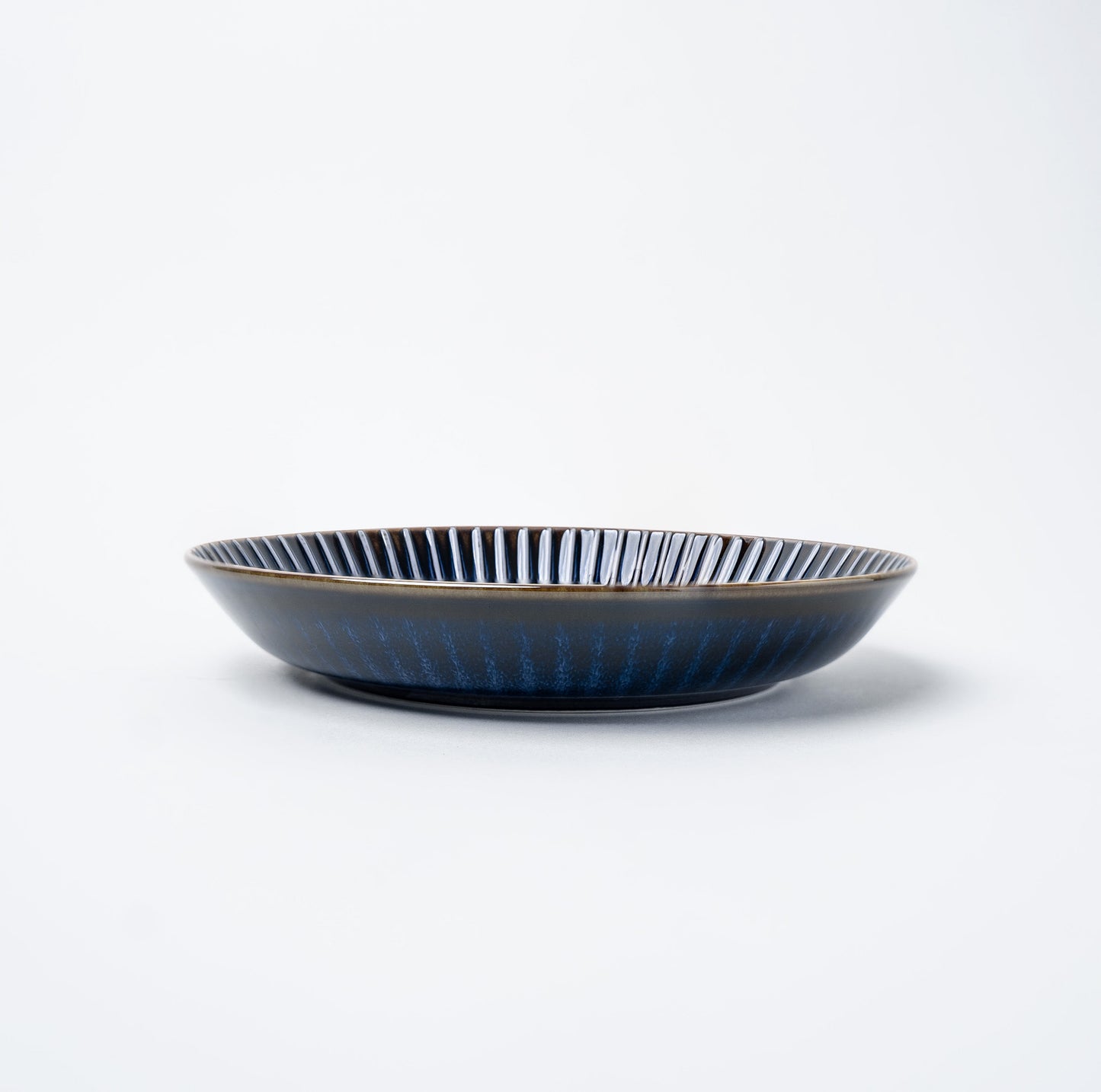 High Rim Plate 22.5 cm / Navy Sendan Glaze