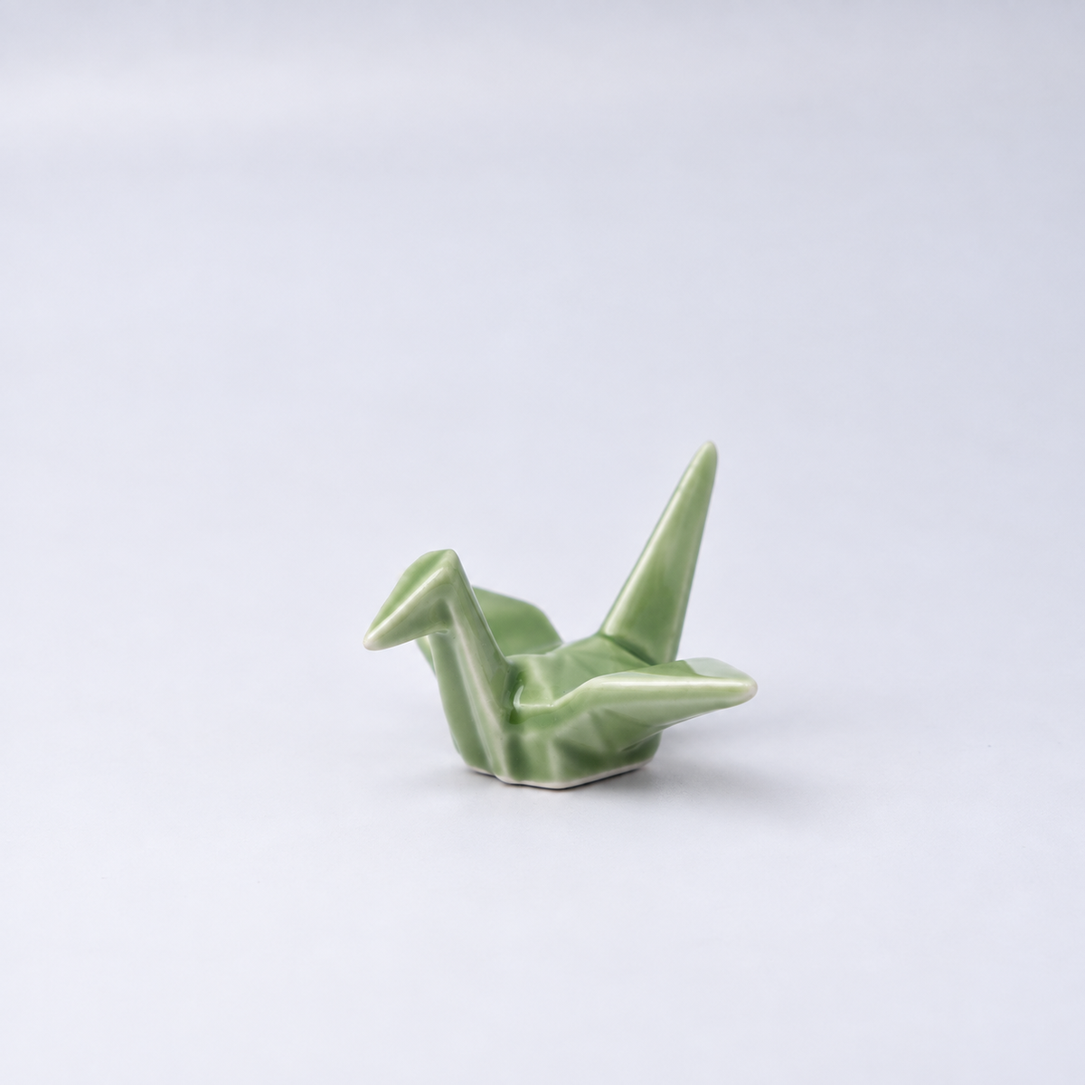 Chopstick Rest Origami Crane Green