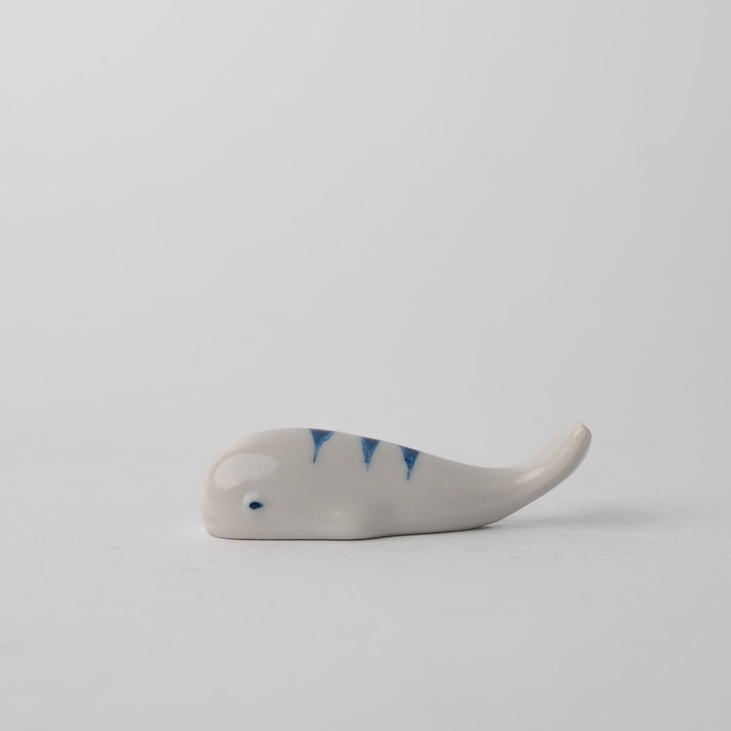 Whale Chopstick Rest / Blue Stripe on White