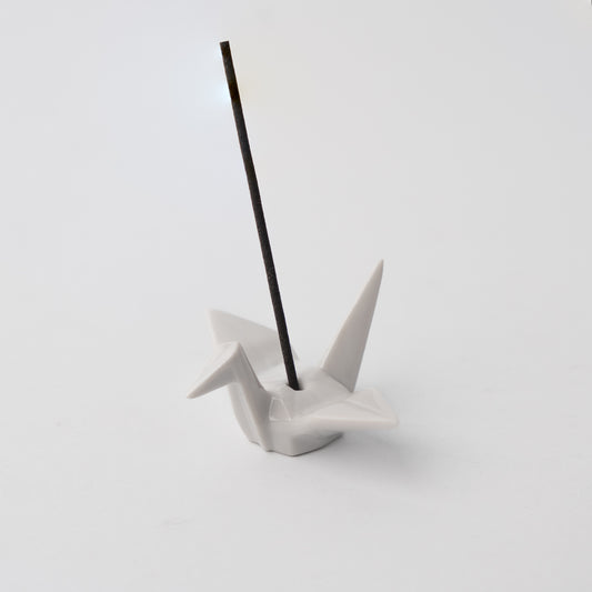 Origami Crane Incense Holder / White