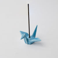 Incense Holder Origami Crane Light Blue