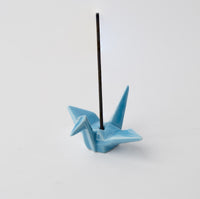 Origami Crane Incense Holder / Light Blue