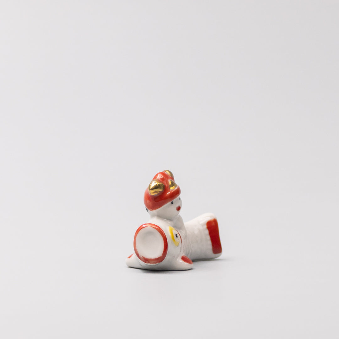 Chopstick Rest Red and White Fish Riding