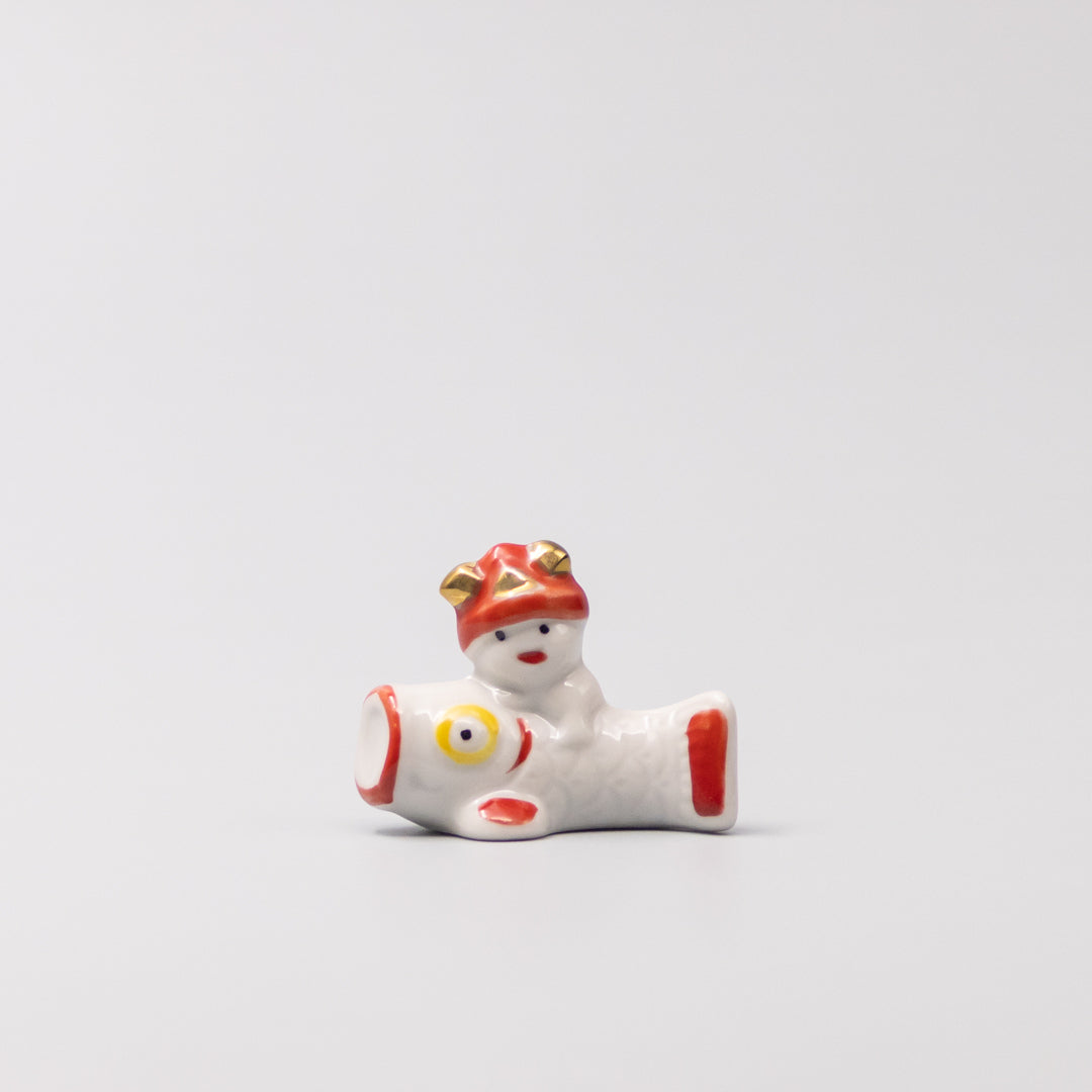 Chopstick Rest Red and White Fish Riding