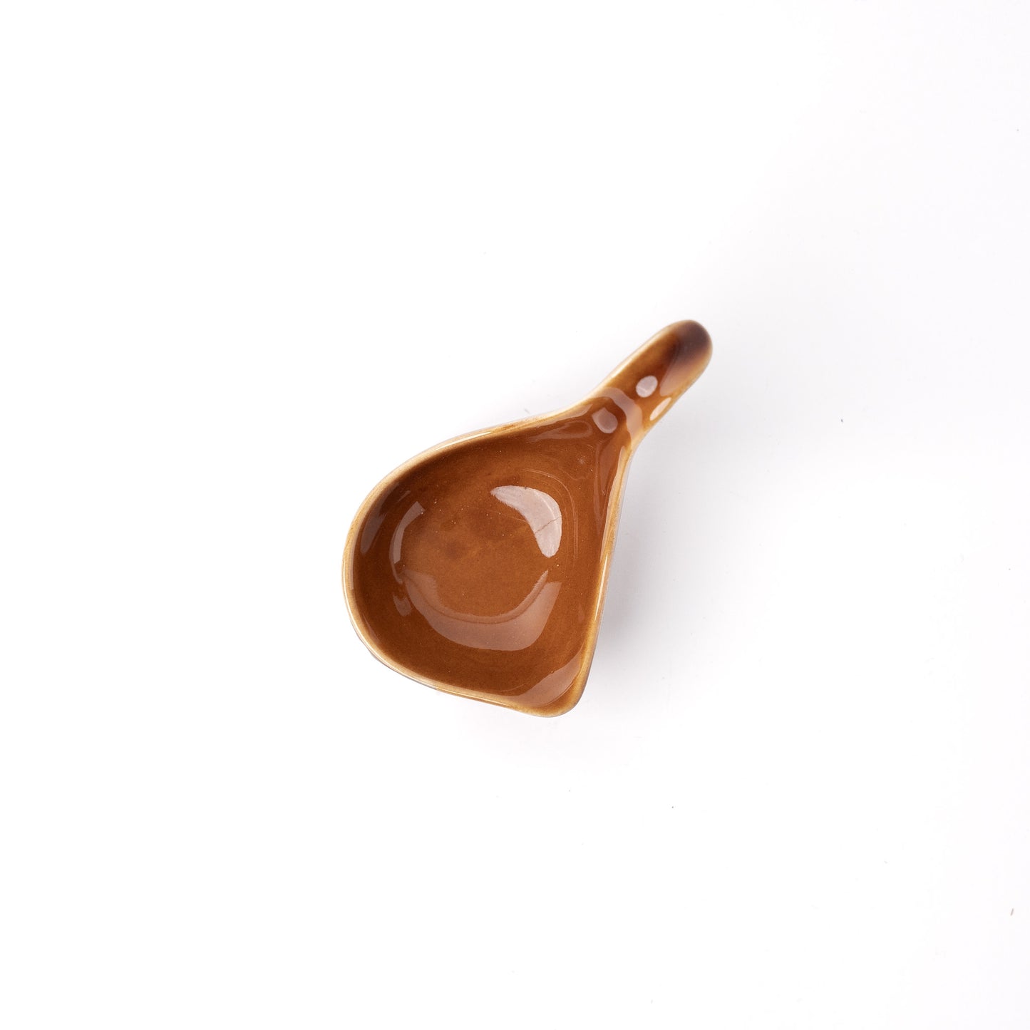 Upright Sauce Dish / Spoon / 11 x 7.5cm H / Brown / C1712