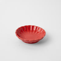 Sauce Dish 7.5cm Chrysanthemum Round Scarlet Glaze
