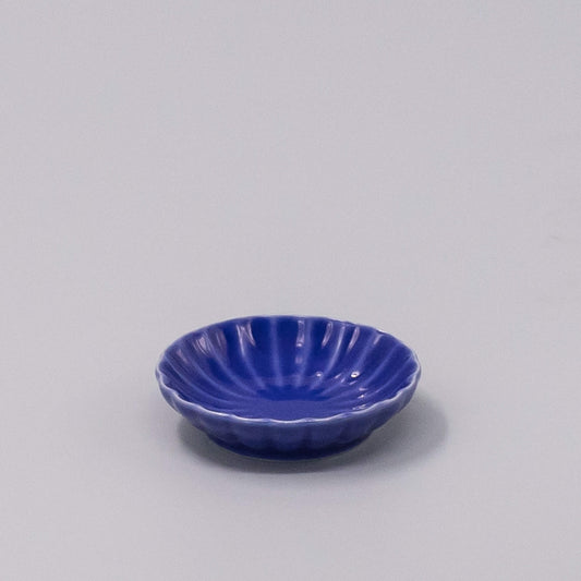Chrysanthemum Round Sauce Dish / 7.5cm / Blue