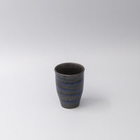Sushi Cup 300ml Bright Blue Spiral On Black Design