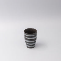 Sushi Cup 300ml Light Blue Spiral On Black Design