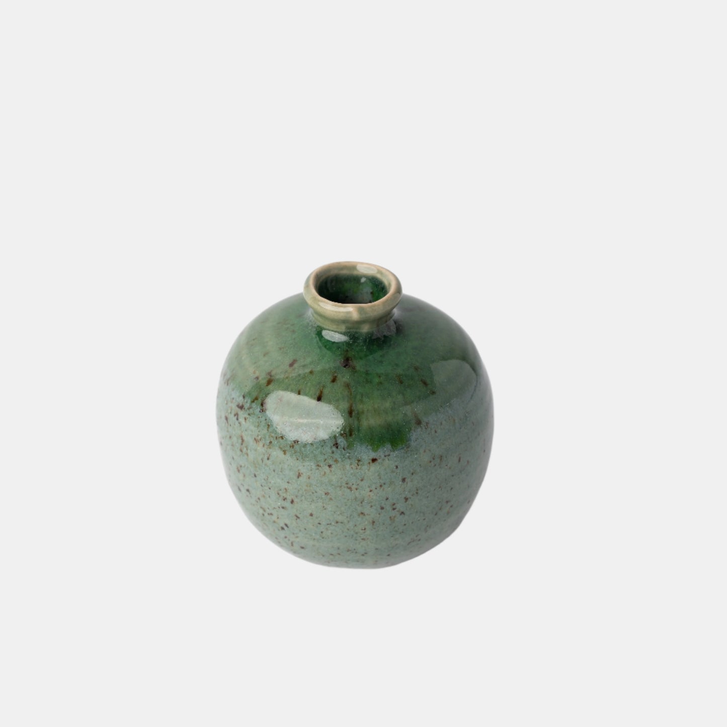 Assorted Small Vase / Green Drip Round