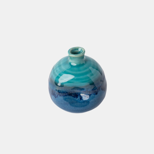 Assorted Small Vase / Jade & Blue Squashed