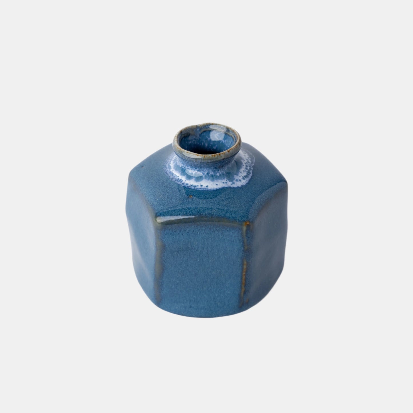 Vase Small Blue Hexagon
