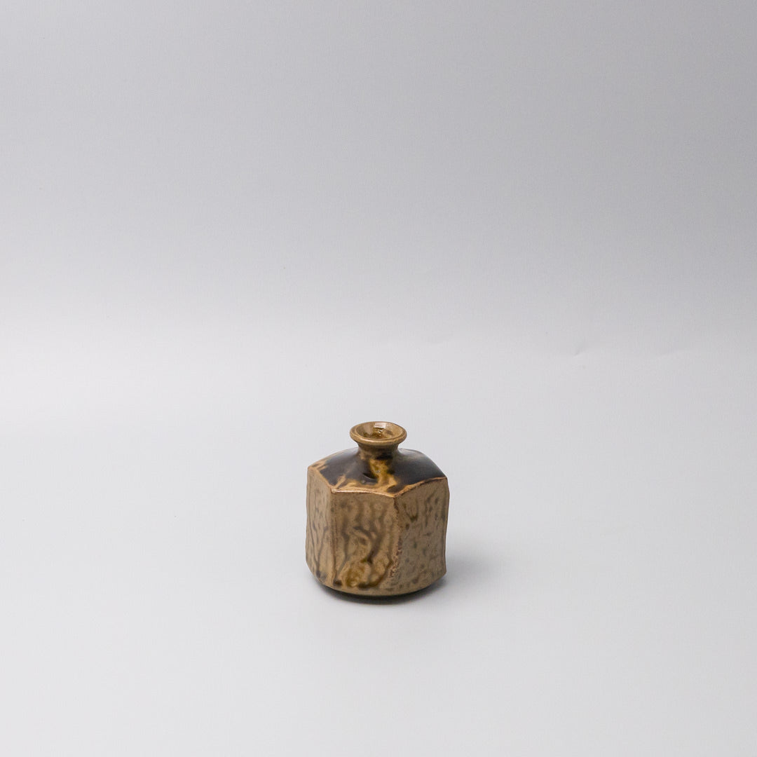 Vase Small Earth Tone Hexagon