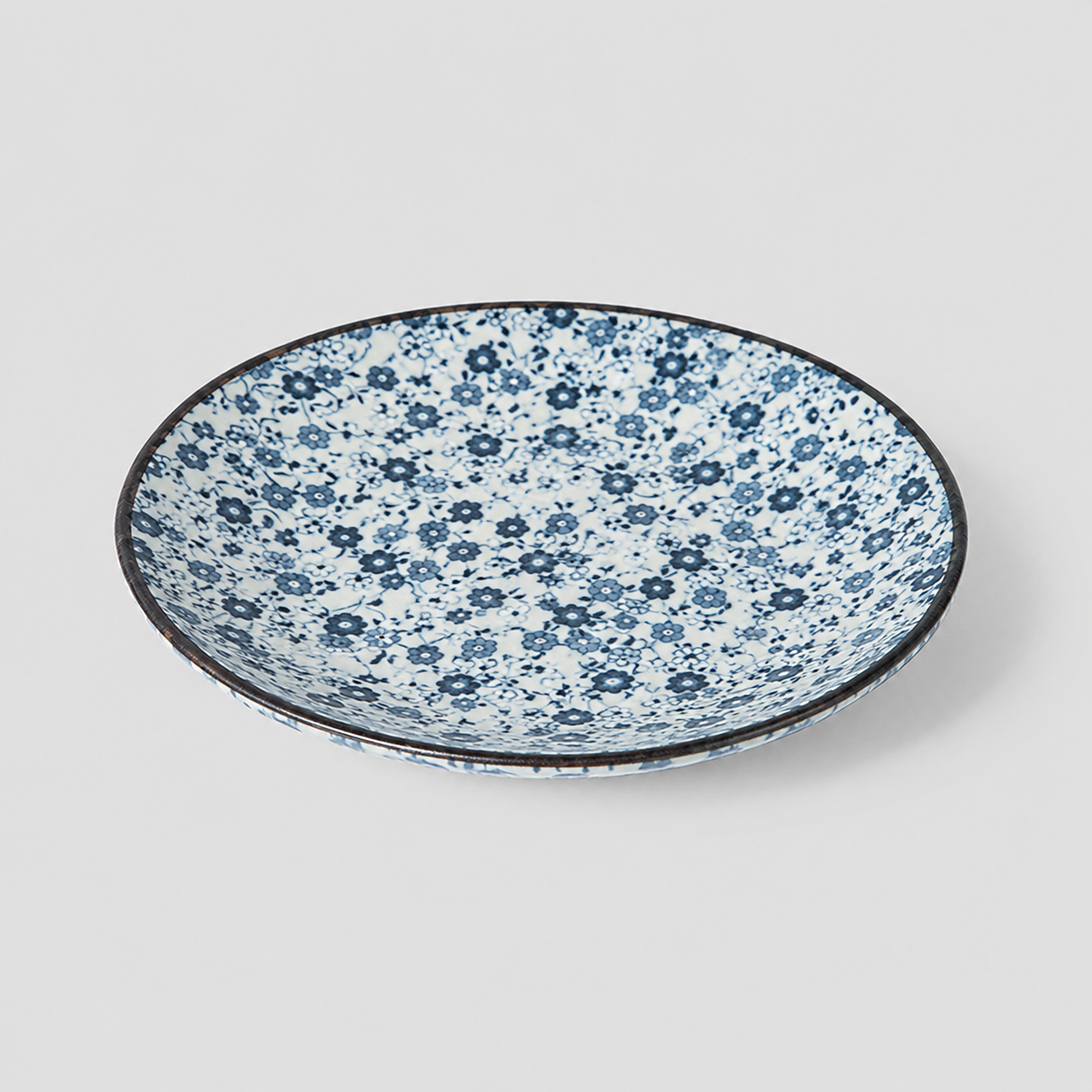 Saucer Organic Shape 12cm Blue Daisy Glaze