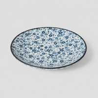 Saucer Organic Shape 12cm Blue Daisy Glaze