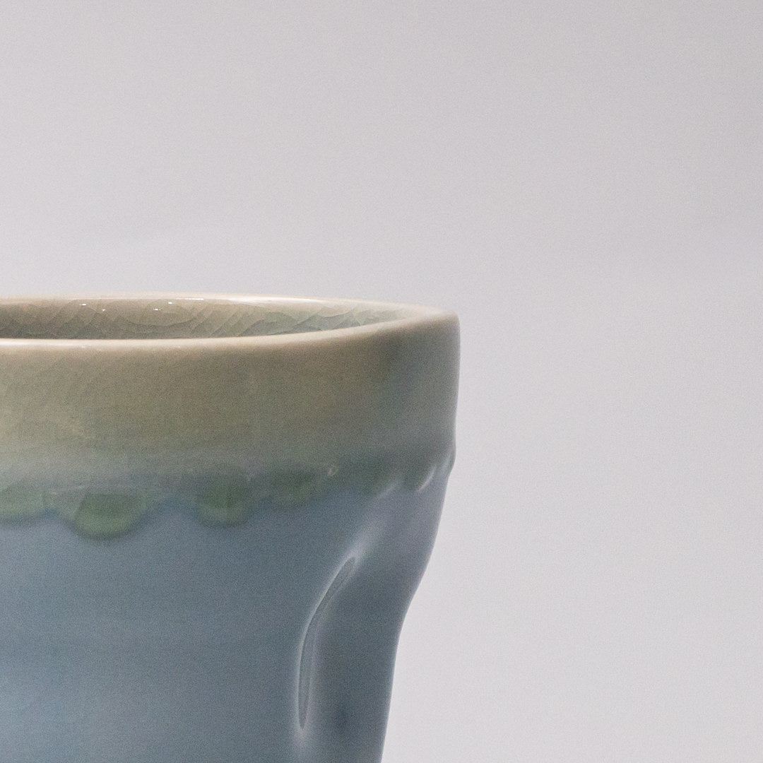 Mug Yunomi 280ml Crazed Blue Glaze