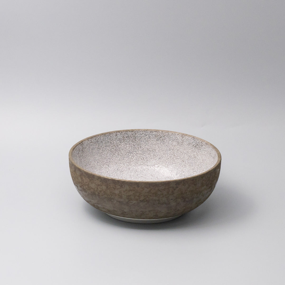 Serving Bowl 24cm Crazed Grey Glaze