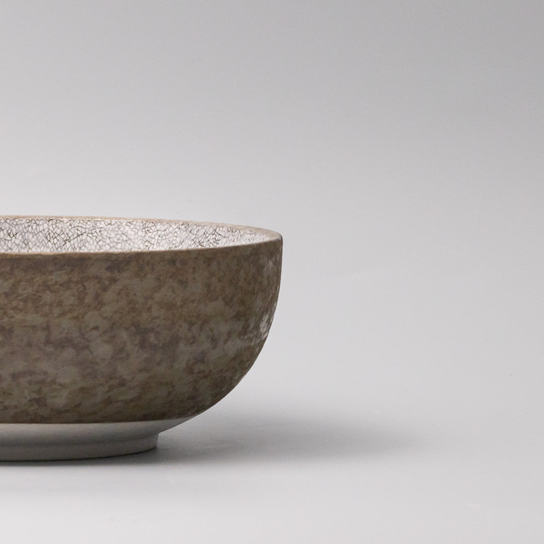 Serving Bowl 24cm Crazed Grey Glaze